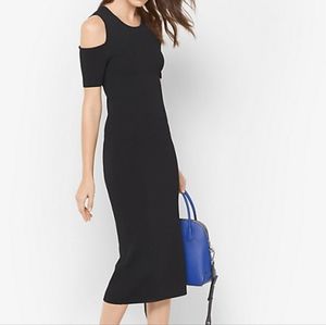 XXS Michael Michael Kors Peekaboo shoulder Midi dress